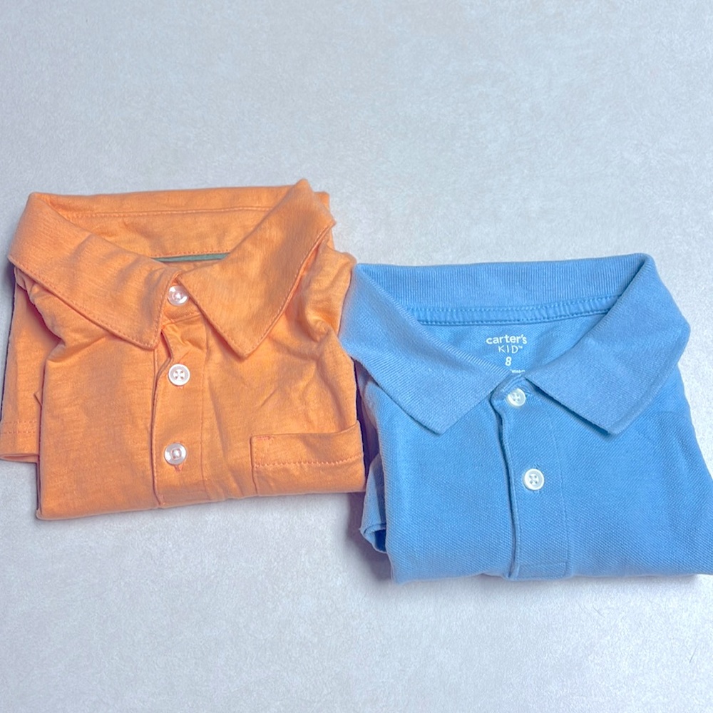 Carter’s Polo Shirts Orange and Blue Size 8
